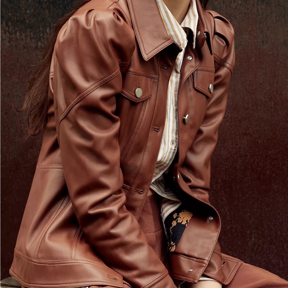 NWT Anthropologie Faux Leather Corset Jacket